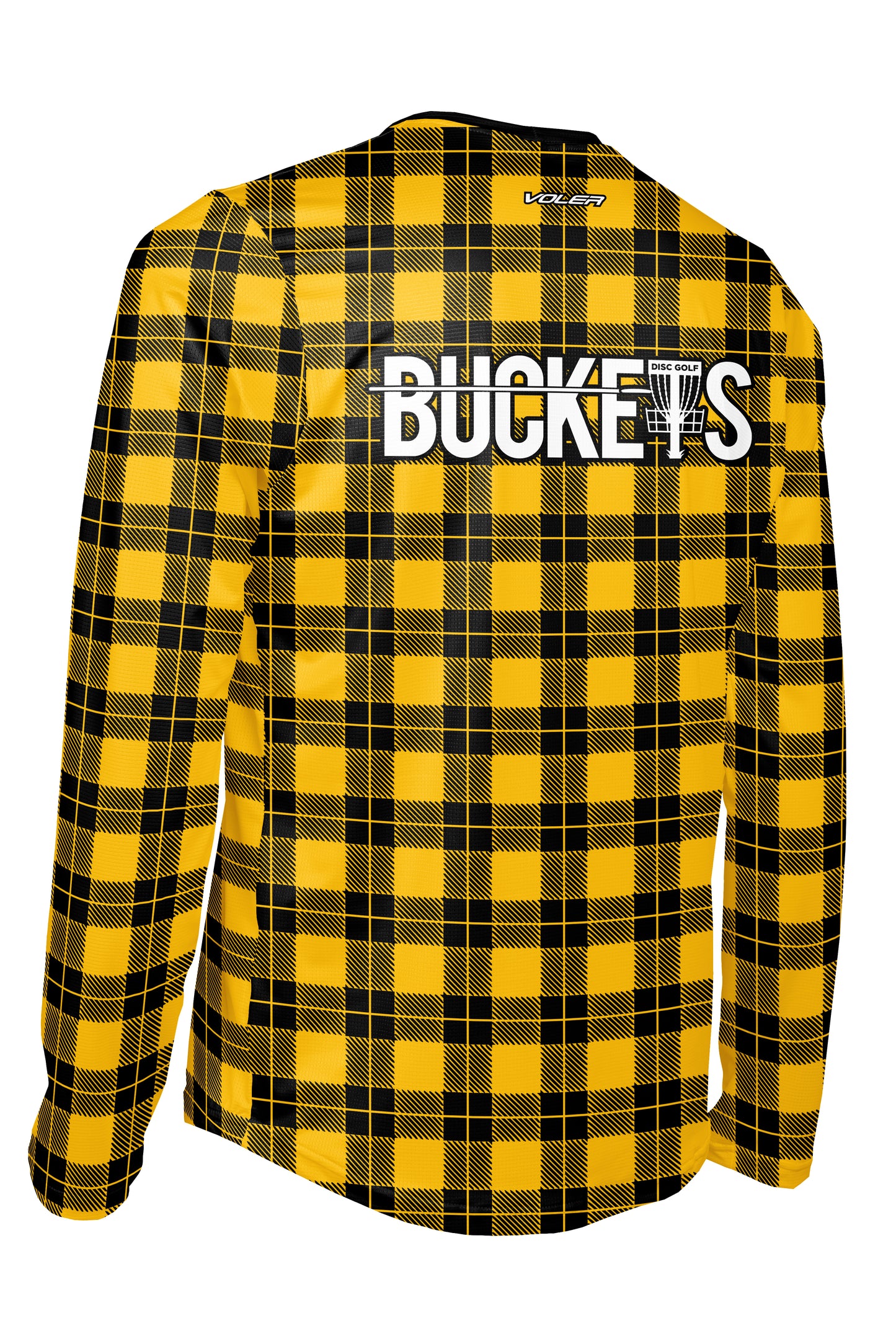 Buckets Disc Golf Jersey - YELLOW PLAID - Long Sleeve
