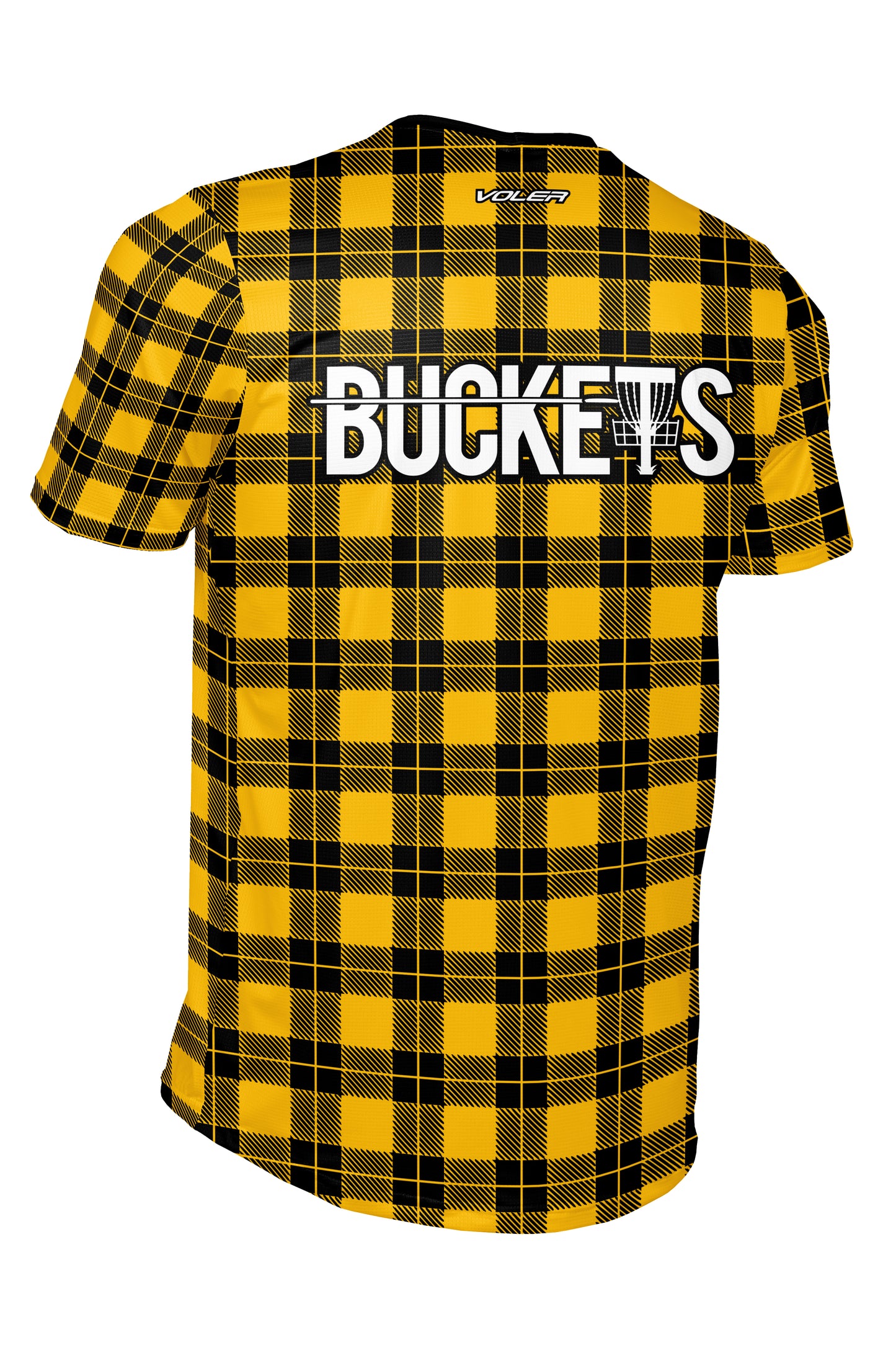 Buckets Disc Golf Jersey - YELLOW PLAID - Short Sleeve