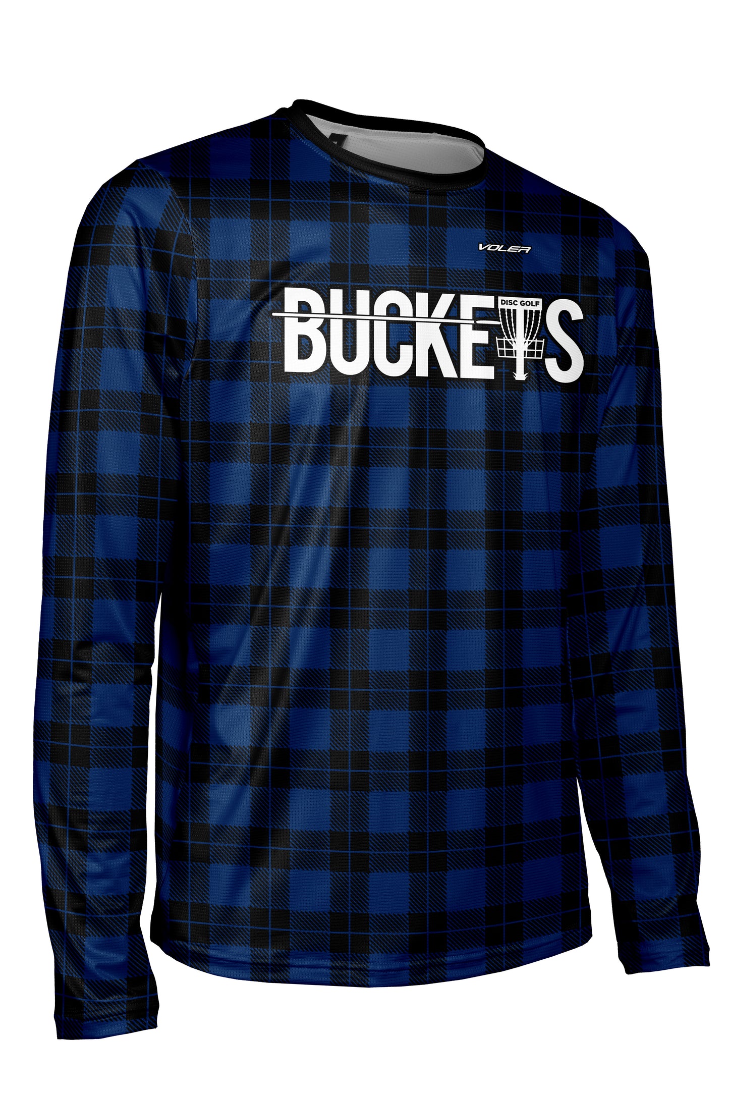 Buckets Disc Golf Jersey - MIDNIGHT PLAID - Long Sleeve