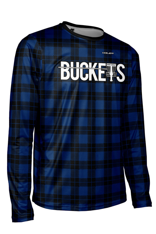 Buckets Disc Golf Jersey - MIDNIGHT PLAID - Long Sleeve