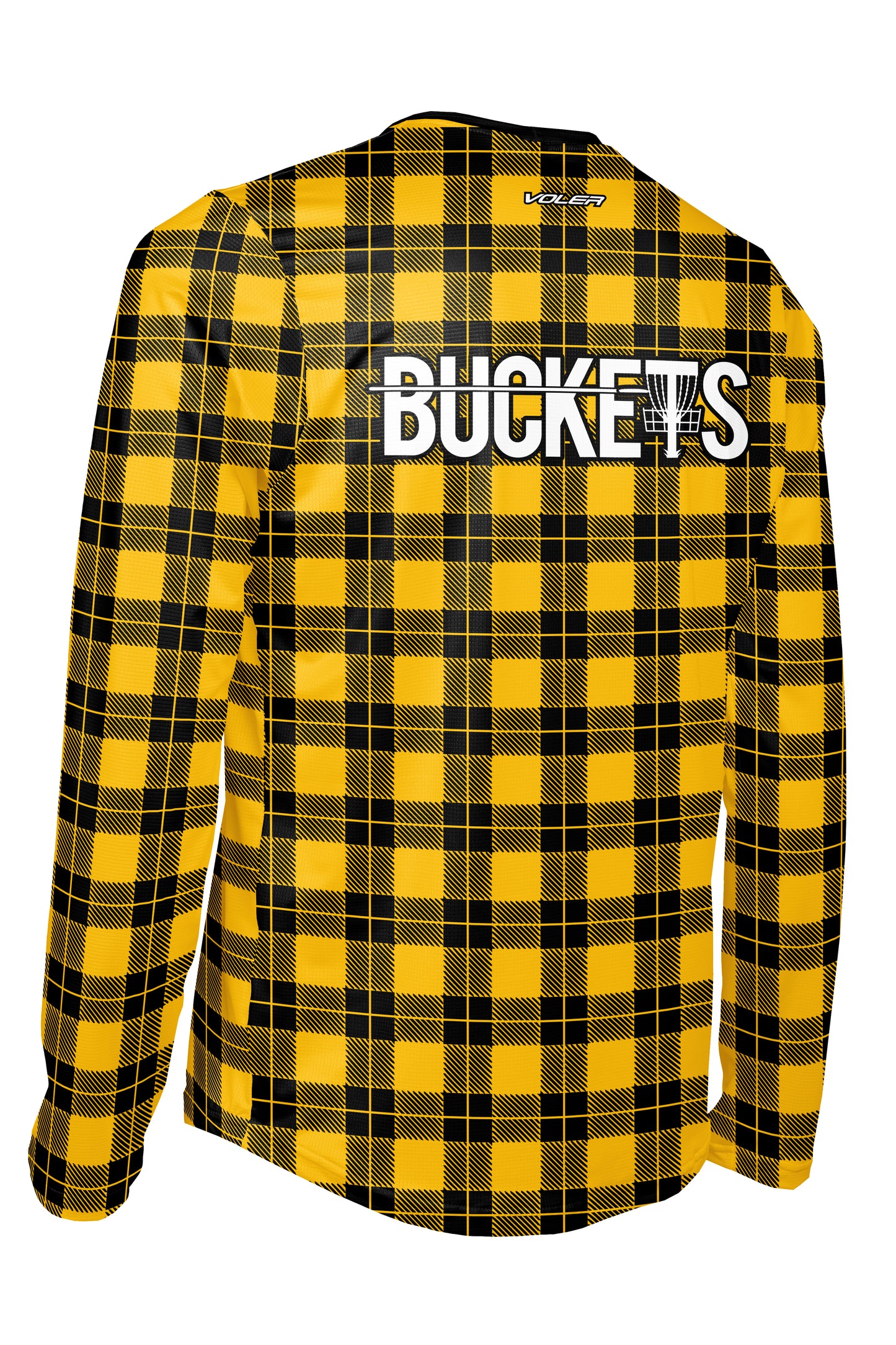 Buckets Disc Golf Jersey - YELLOW PLAID - Long Sleeve