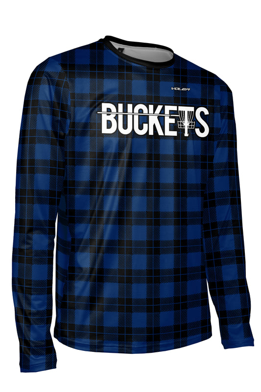 Buckets Disc Golf Jersey - MIDNIGHT PLAID - Long Sleeve