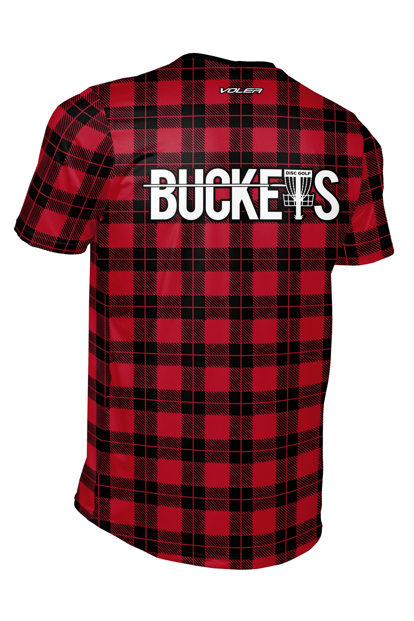 Buckets Disc Golf Jersey - RED PLAID - Short Sleeve