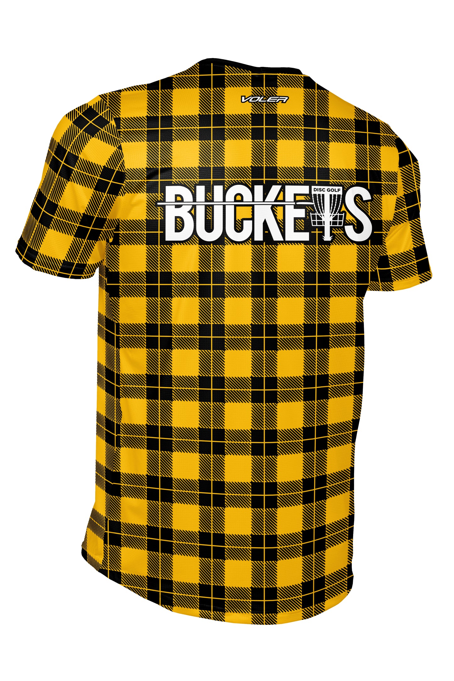 Buckets Disc Golf Jersey - YELLOW PLAID - Short Sleeve