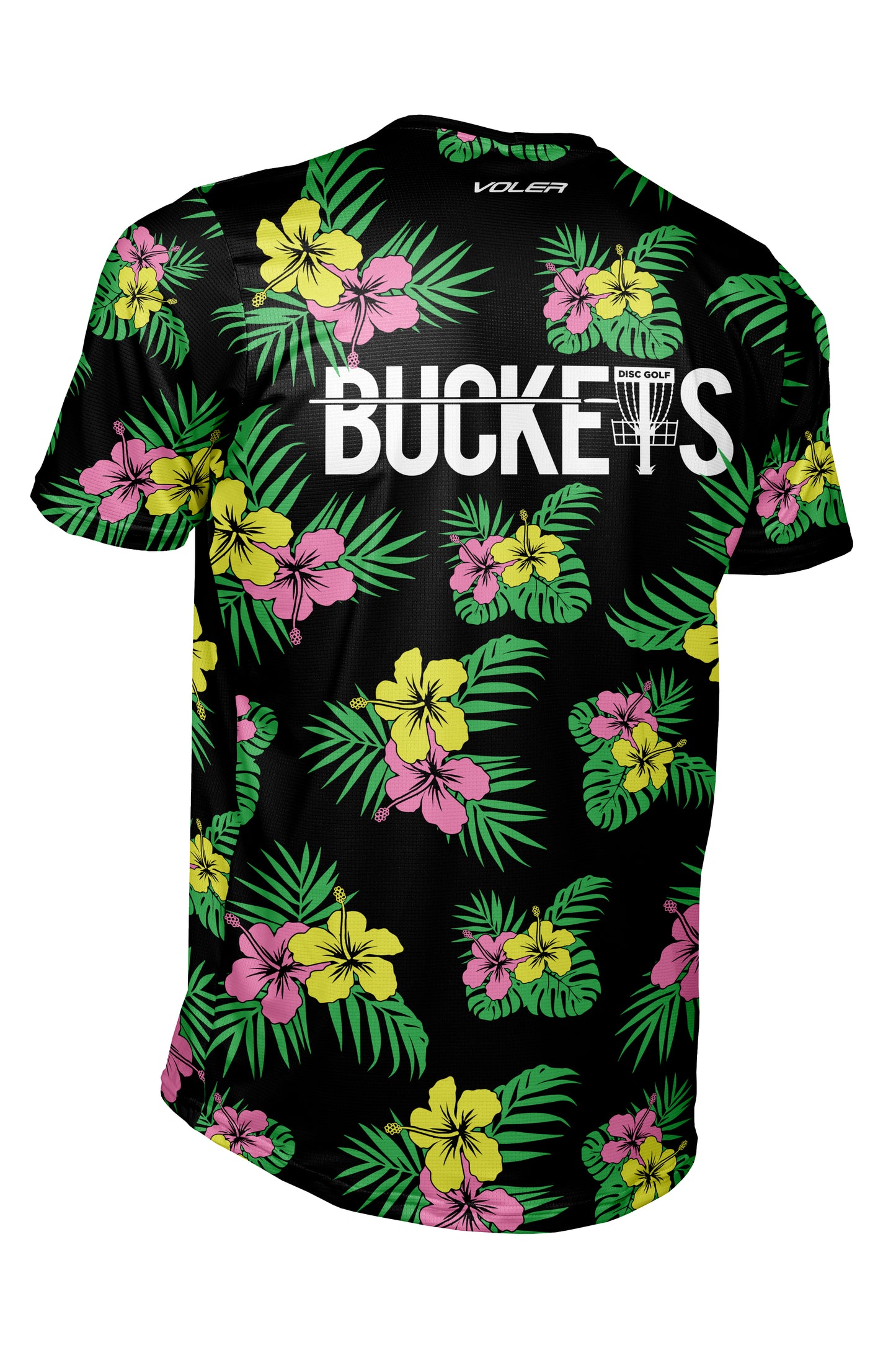 Buckets Disc Golf Jersey - Tropical - BLACK - Short Sleeve