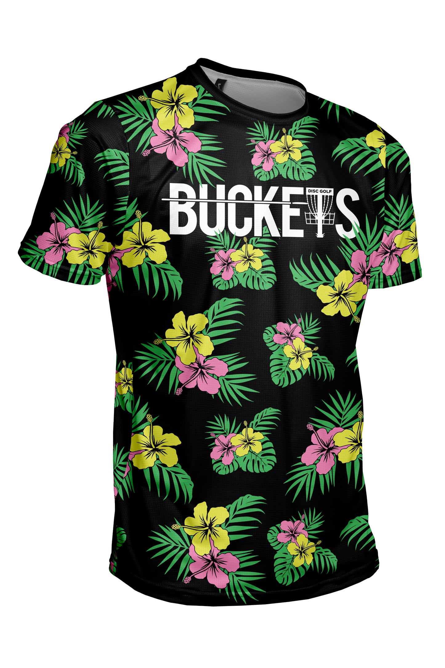 Buckets Disc Golf Jersey - Tropical - BLACK - Short Sleeve