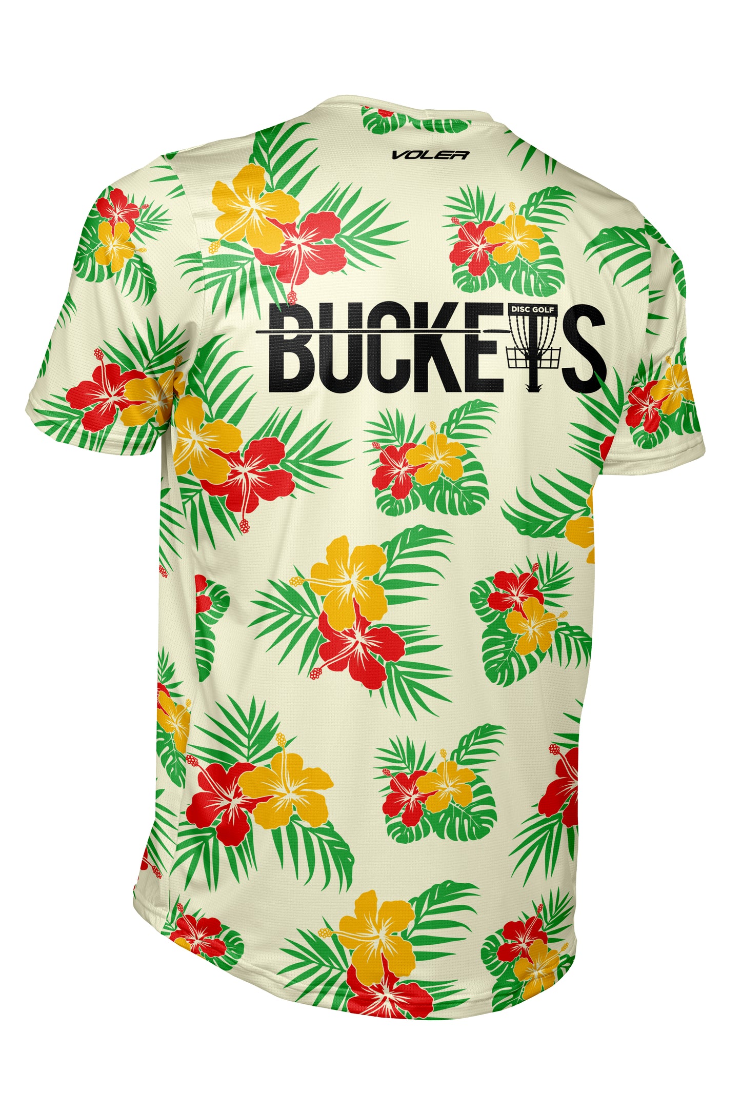 Buckets Disc Golf Jersey - Tropical - OFF WHITE - Short Sleeve