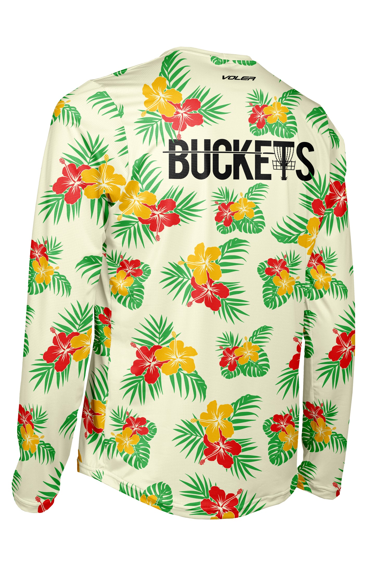 Buckets Disc Golf Jersey - Tropical - OFF WHITE - Long Sleeve