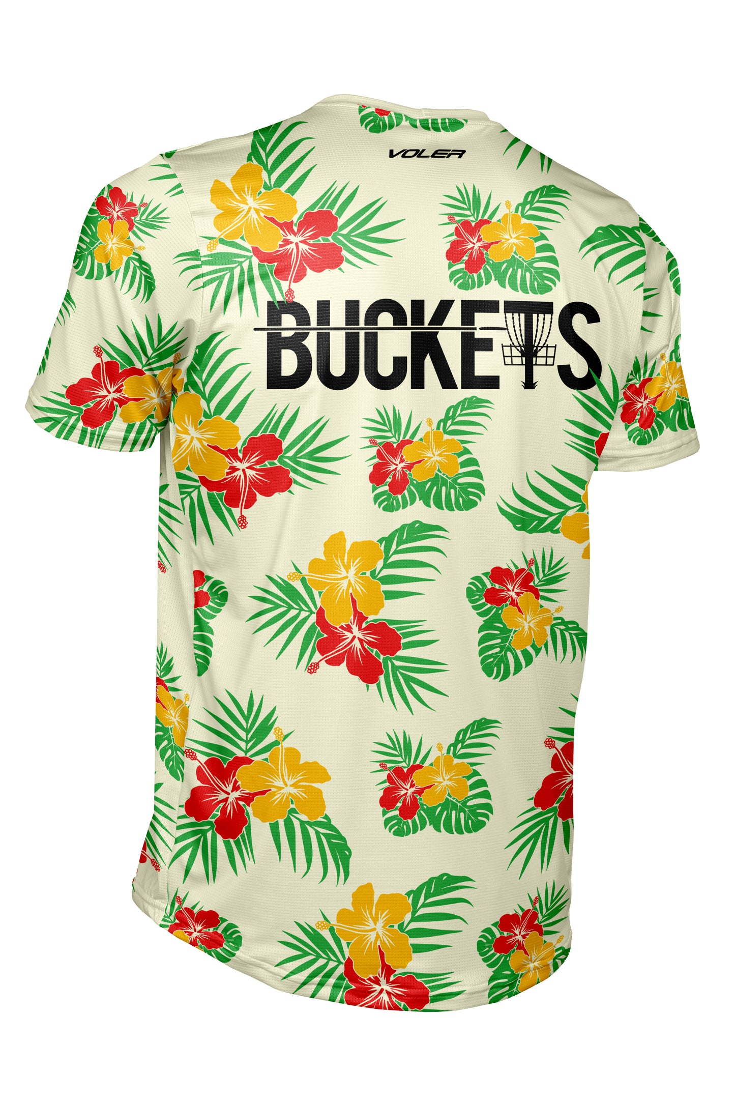 Buckets Disc Golf Jersey - Tropical - OFF WHITE - Short Sleeve